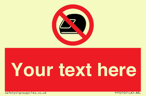 Custom No Motorcycle Helmets Sign